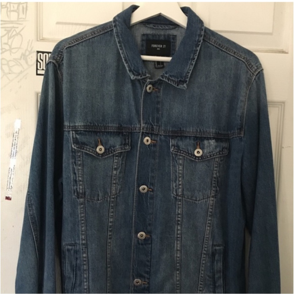 Forever 21 Men's Classic Blue Denim Jacket